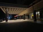 The front of the hostel at night (it actually looked quite fancy).